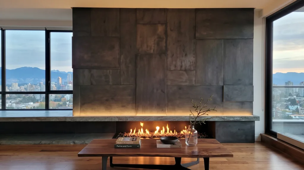 Chimenea concreto Gris silver shine
