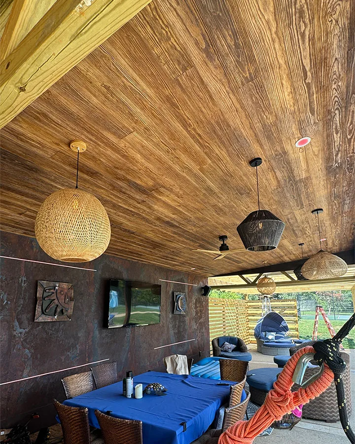 EEUU Madera nogal exterior piscina pagina metal